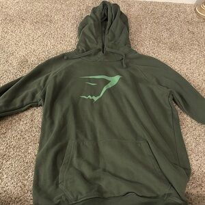 Gymshark Olive Green Hoodie with Mint Graphic